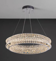 Lustra LED cu Telecomanda, LLC160/500CH, Cristal si Metal, 54W, 1 Cerc, Dimabila, Inaltime Reglabila, Lumina Rece/Calda/Neutra, Iluminat Luxos Lustre LED cu Telecomanda Default Title Alessandro Design