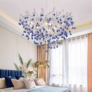 Candelabru Cristal CC335/600CH, 9x G9, Crom si Cristale Albastre, 60cm, Inaltime Reglabila Candelabre Cristal Default Title Alessandro Design
