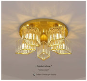Lustra Clasica Moderna Sasha, LC117/5GD, 5x E27, Metal si Cristal, Auriu, Abajur Lustre Clasice Default Title Alessandro Design