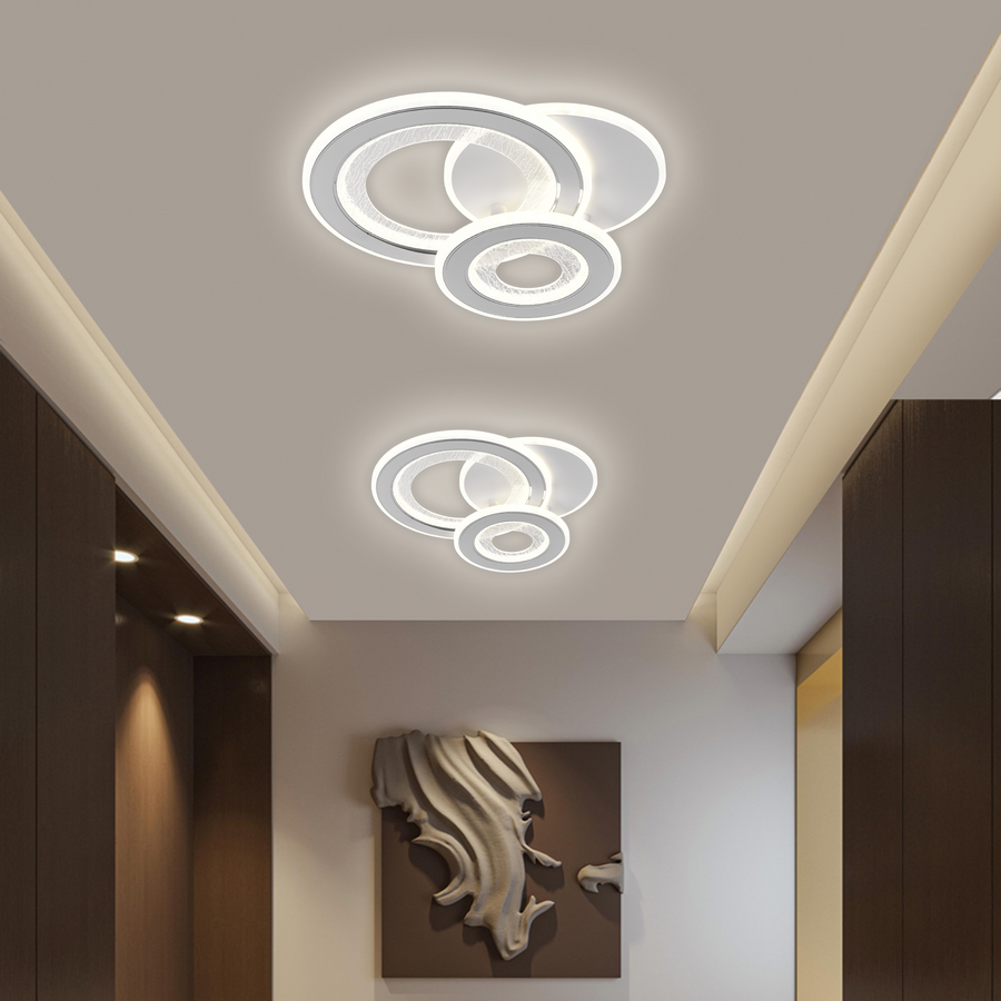 LED Chandelier 53W, 3 Circles, Cold/Warm/Neutral light, White LED Chandeliers Default Title Alessandro Design