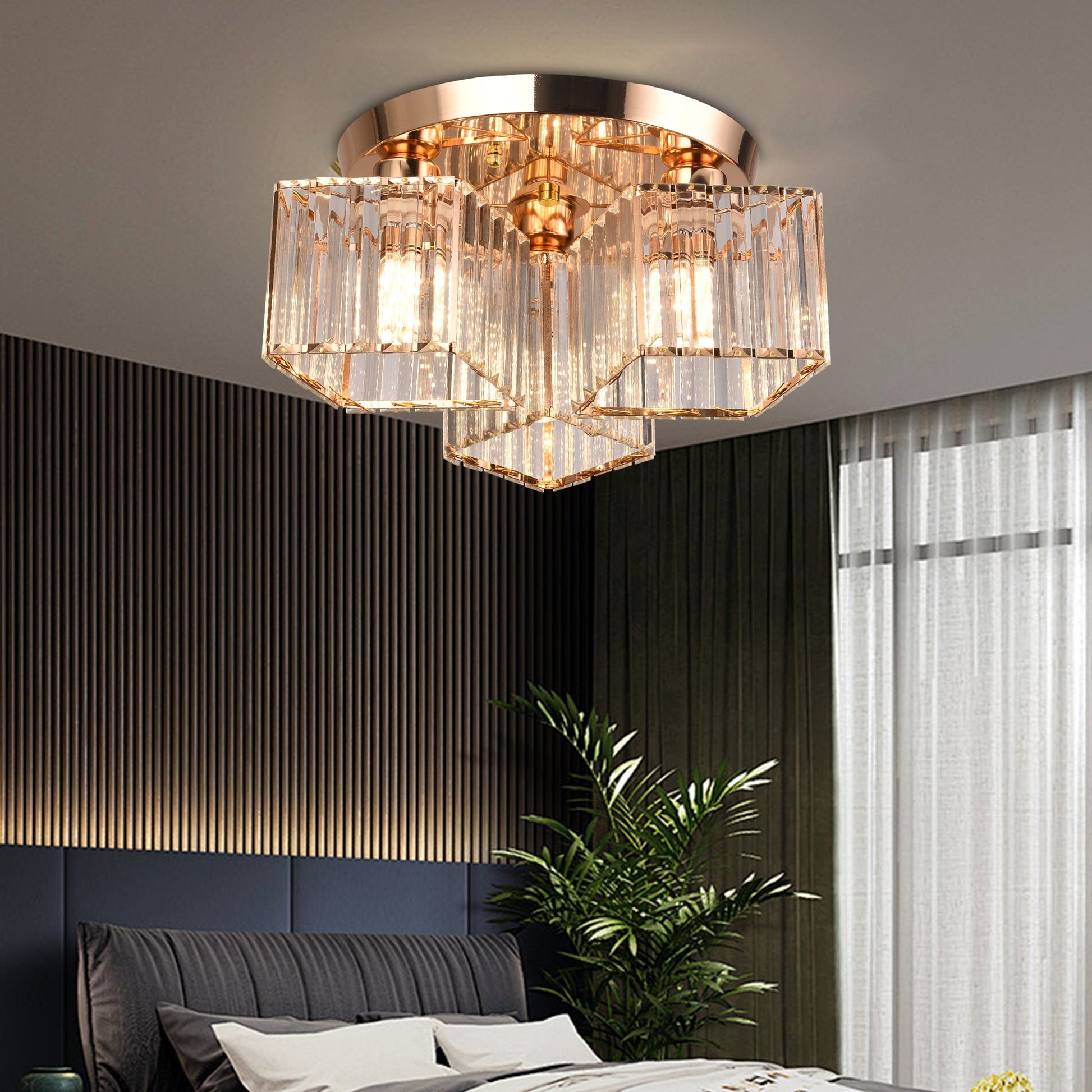 Lustra Clasica Moderna Sasha, LC117/3GD, 3x E27, Metal si Cristal, Auriu, Abajur Lustre Clasice Default Title Alessandro Design