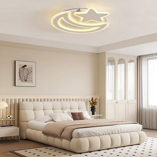 LED chandelier with remote control CORALIA 90W, Moon and Star, Cold/Warm/Neutral light Dimmable White LED chandeliers with remote control Default Title Alessandro Design