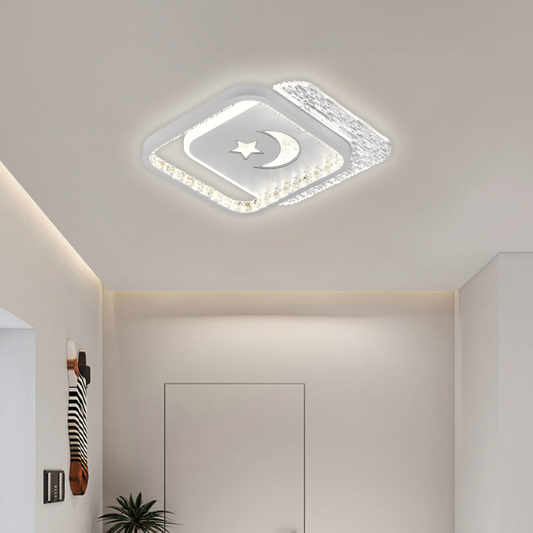 LED Chandelier PERU 38W, 2 Squares, Cold/Warm/Neutral light, White LED Chandeliers Default Title Alessandro Design