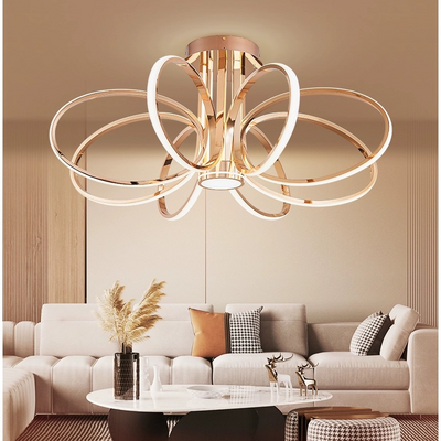 LED Chandelier with Remote Control LT771/700GD, 45W, Warm/Cold/Neutral Light, Dimmable, Gold