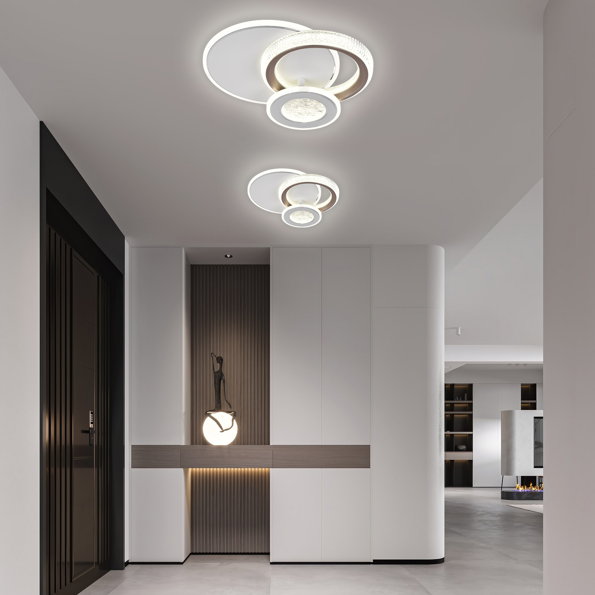 LED Chandelier NYXORA 44W, 3 Circles, Cold/Warm/Neutral light, White LED Chandeliers Default Title Alessandro Design