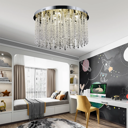 Crystal LED Chandelier LLC215/400WH Round, 22W, Cold/Warm/Neutral Light, Crystal, Gold