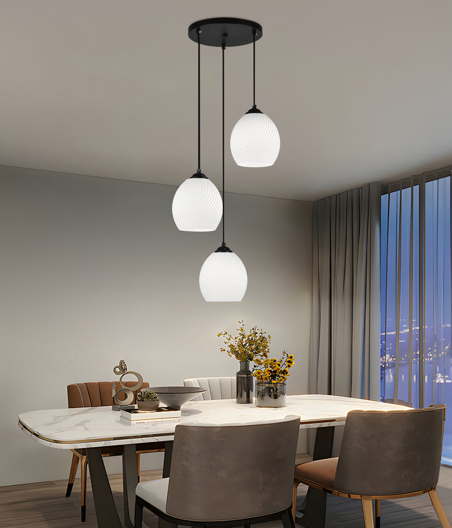 Lustra LM530/3BK, 3 X E27, Negru, Metal si Sticla Lustre Clasice Default Title Alessandro Design
