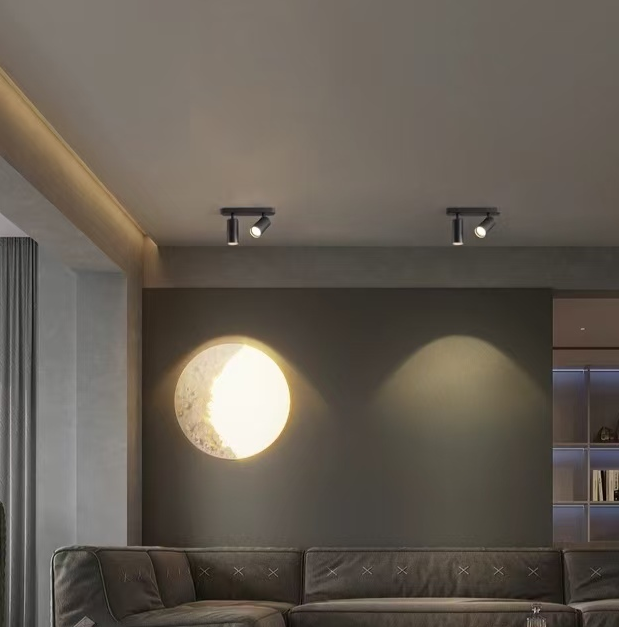 Joom Chandelier with Linear Projector 2XGU10 Black LED Chandelier Default Title Alessandro Design