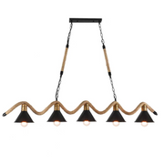 Lustra Franghie, 5xE27, Maro, Metal si Sfoara LV570/5BK Lustre Vintage Default Title Alessandro Design