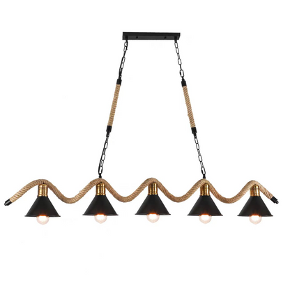 Lustra Franghie, 5xE27, Maro, Metal si Sfoara LV570/5BK Lustre Vintage Default Title Alessandro Design