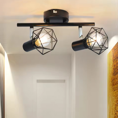 Chandelier with Lampshade, GRACIE, LC365/2BK, Diamond, 2XE14, Black, Metal