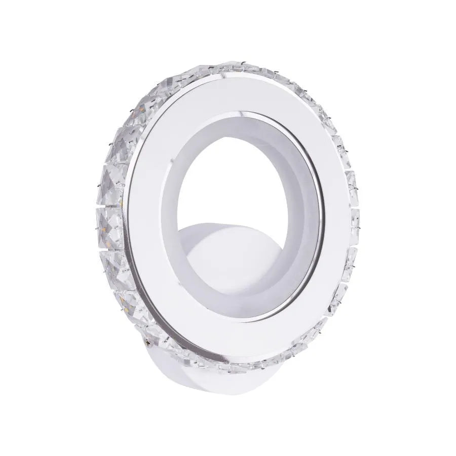 Borandis LED wall light 16W, White with Chrome, Acrylic and Crystal, Cold/Warm/Neutral Light Indoor wall lights Default Title Alessandro Design