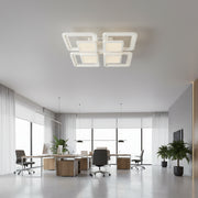 LED chandelier with remote control SUSAN 96W, 4 Squares, Cold/Warm/Neutral light, Dimmable, White LED chandelier with remote control Default Title Alessandro Design