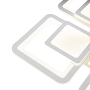 LED chandelier with remote control SUSAN 96W, 4 Squares, Cold/Warm/Neutral light, Dimmable, White LED chandelier with remote control Default Title Alessandro Design