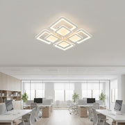 LED chandelier with remote control SUSAN 96W, 4 Squares, Cold/Warm/Neutral light, Dimmable, White LED chandelier with remote control Default Title Alessandro Design