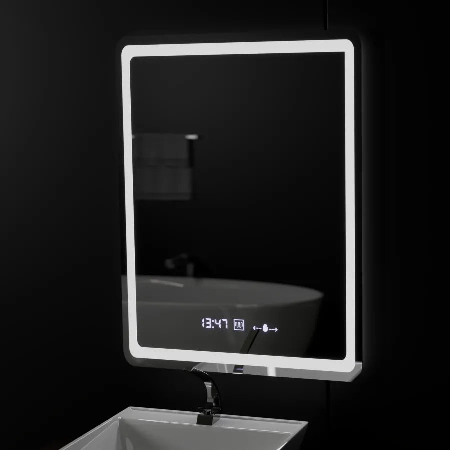 Rectangular LED mirror, 60x80cm, Wizz MotionGlow Marcello sensor, De-fogging system, Clock & Thermometer, Dimabila Mirrors Marcello Default Title Alessandro Design