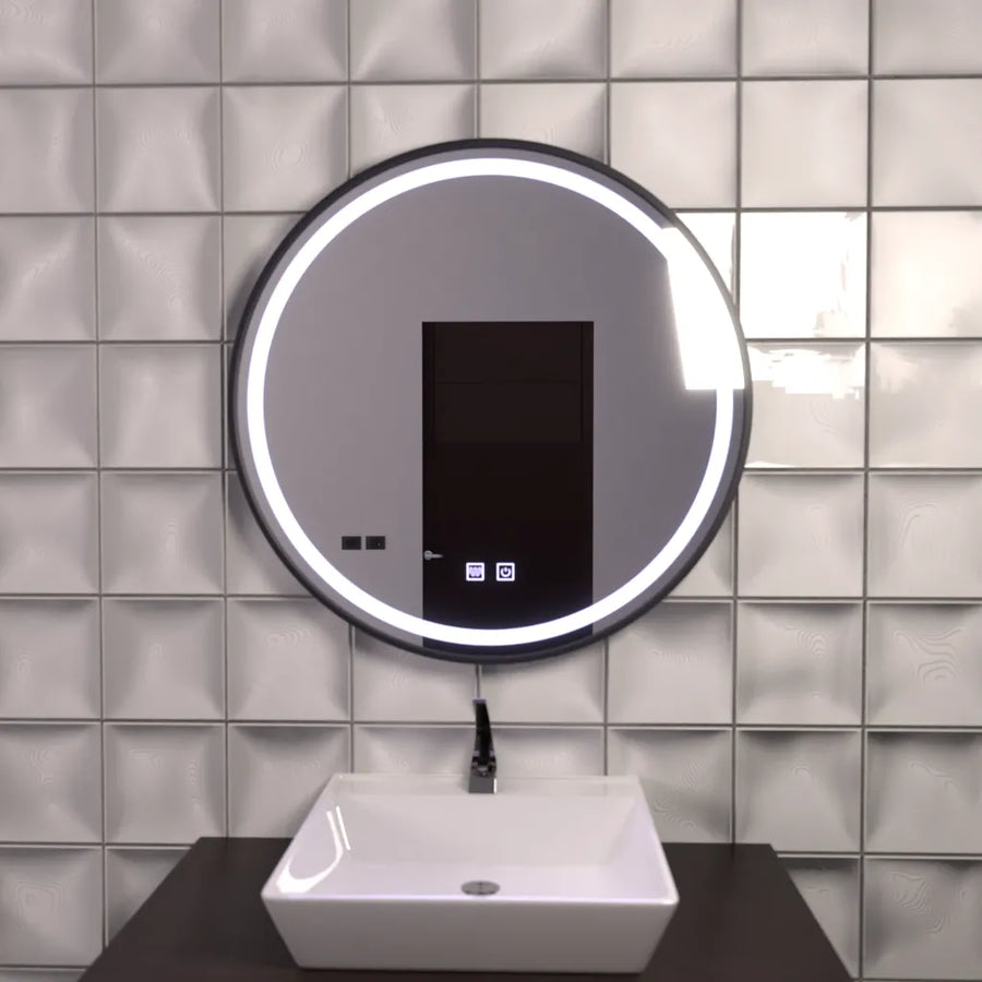 LED Round Mirror 60cm, Lucea Touch, Demist System, Dimmable Bathroom Mirror with LED and Demist Default Title Alessandro Design