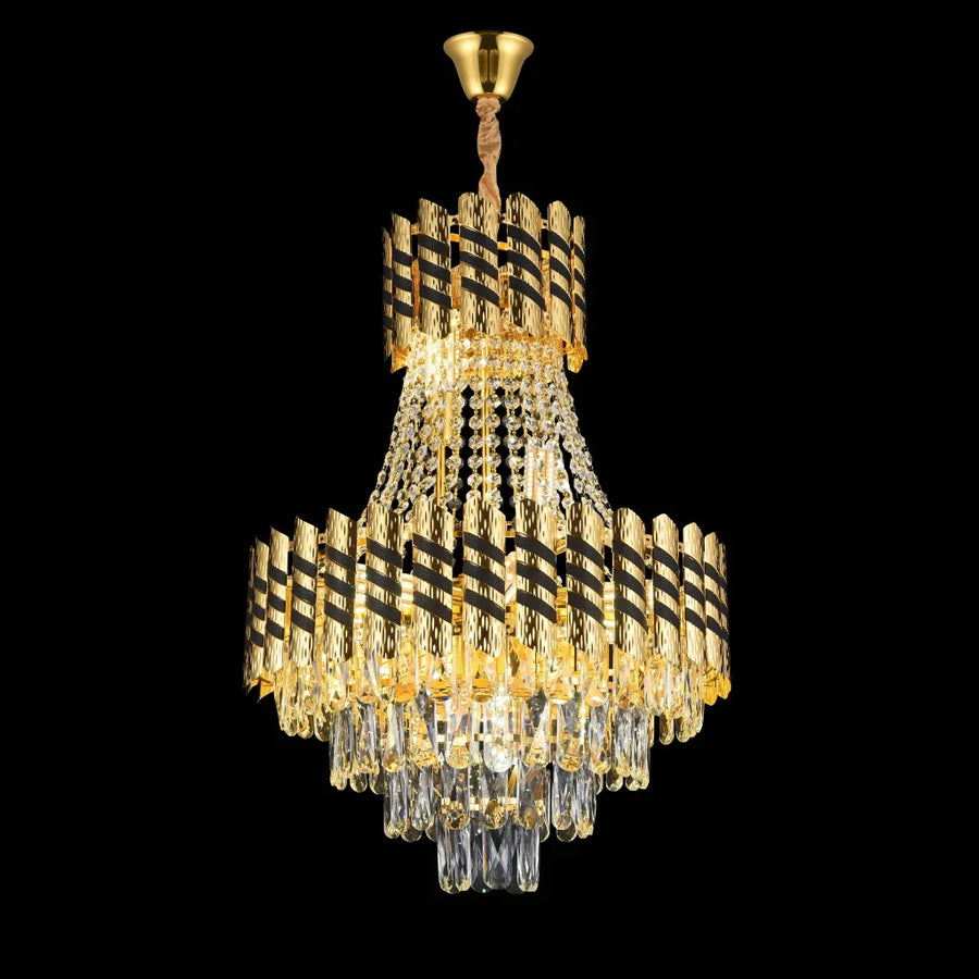 Crystal Chandelier 10XE14 Nardo Gold Black, 60 cm diameter, 75 cm height Crystal Chandeliers Default Title Alessandro Design