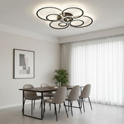 LED Chandelier with remote control BETTY 127W, 8 Circles, Cold/Warm/Neutral light, Dimmable, Black LED Chandeliers with Remote Control Default Title Alessandro Design