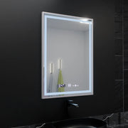 Rectangular LED Mirror, 60x80cm, Verite Imperial Silver Motion Glow Marcello, Demister System, Clock & Thermometer, Dimable Mirrors Marcello Default Title Alessandro Design