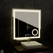 Rectangular LED Mirror, 80x80cm, Souverain MotionGlow Marcello, De-fogging System, Clock & Thermometer, Cosmetic Magnifier, Dimable Marcello Mirrors Default Title Alessandro Design