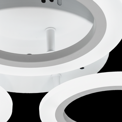 LARGE 27W LED chandelier, 3 Circles, Neutral light, White