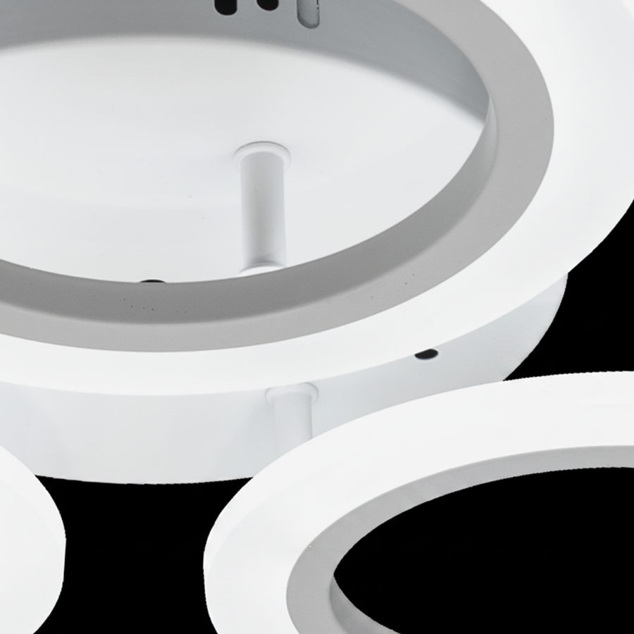 LARGE 27W LED chandelier, 3 Circles, Neutral light, White
