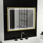Rectangular LED Mirror, 80x60cm, Verite Royale Gold MotionGlow Marcello, De-fogging System, Clock & Thermometer, Dimable Mirrors Marcello Default Title Alessandro Design