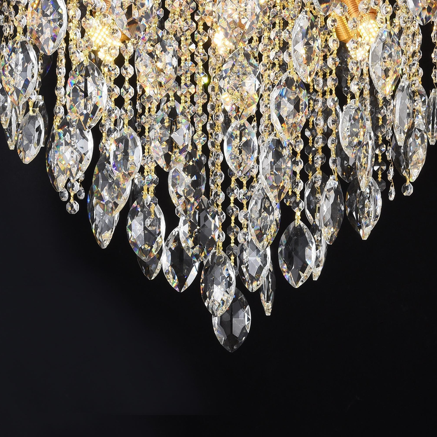 Candelabru Cristal CC9313/12FGD, 12x E14, Diametru 50cm, Auriu Candelabre Cristal Default Title Alessandro Design