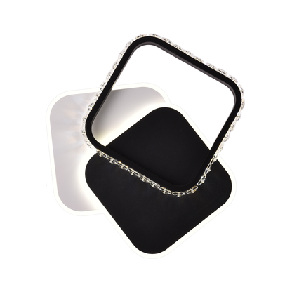 Crystal LED chandelier PRISMIQ 39W, 3 Squares, Cold/Warm/Neutral light, Black LED Chandeliers Default Title Alessandro Design