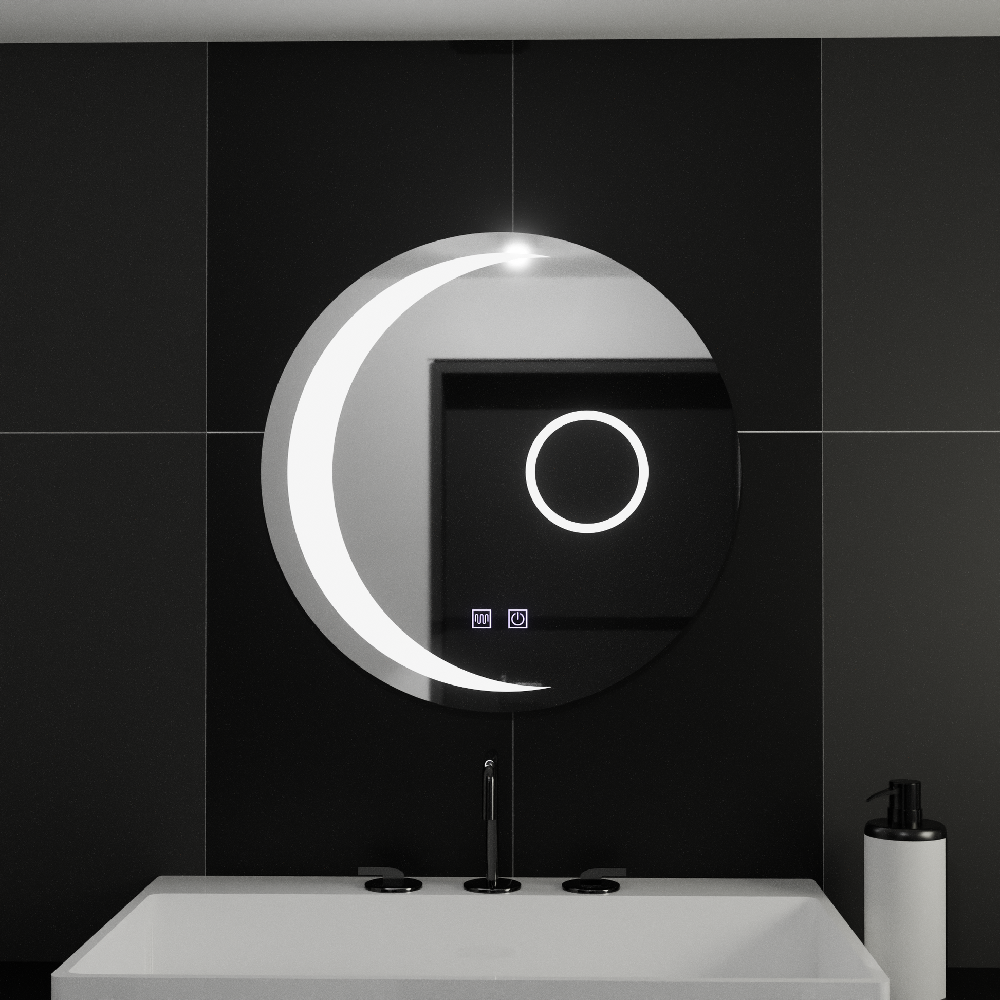 LED Round Mirror, 80cm, Orbis Touch, Demister System, Dimmable, E31S/80X80 Mirrors Korman E Default Title Alessandro Design