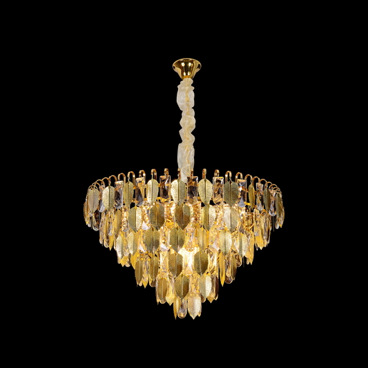 Candelabru Cristal VENARIA 6x E14, Diametru 40cm, Auriu Lucios, Inaltime Reglabil Candelabre Cristal Default Title Alessandro Design