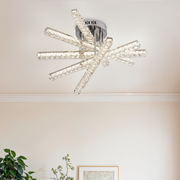 LED chandelier with remote control LUELLA 79W 5 Elements, Linear, Cold/Warm/Neutral light, Dimmable, Silver Crystal LED Chandelier Default Title Alessandro Design