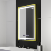 Rectangular LED Mirror, 50x70cm, Verite Royale Gold Motion Glow Marcello, De-fogging System, Clock & Thermometer, Dimable Mirrors Marcello Default Title Alessandro Design