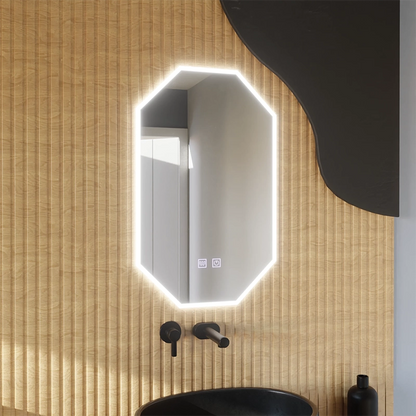 Polygon LED mirror E43S/50X80, Light and Defogging System, 50X80cm
