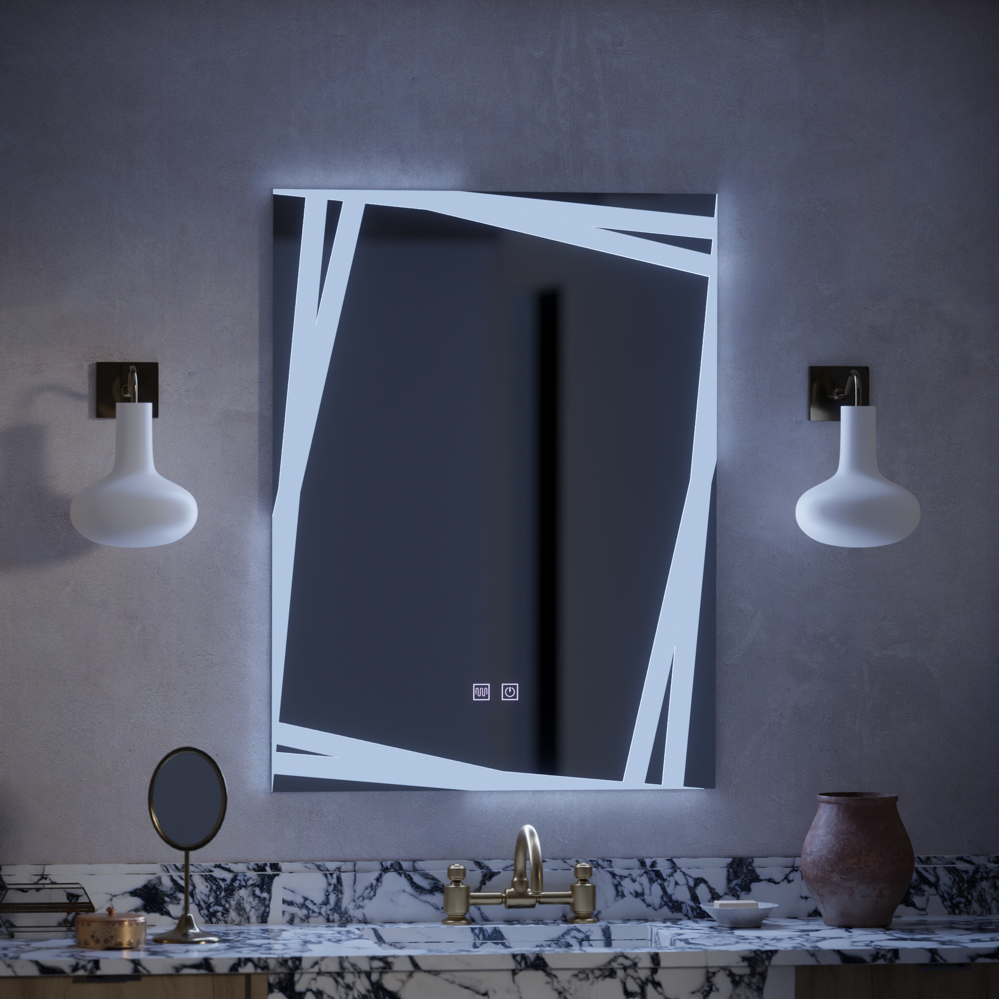 Mirror LED Touch Infinitum Demist System 60X80cm Mirrors Korman E Default Title Alessandro Design