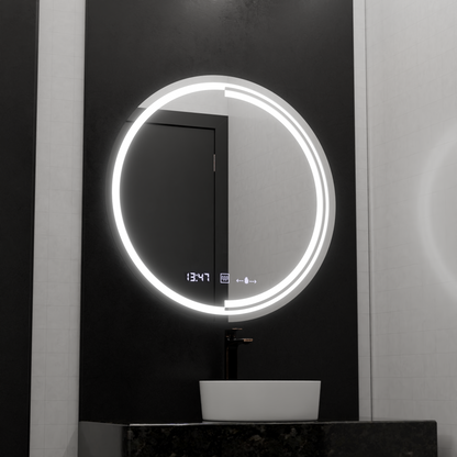 LED Round Mirror, 60cm, MotionGlow Sensor Consuel Marcello, De-fogging System, Clock & Thermometer, Dimable Mirrors Marcello Default Title Alessandro Design