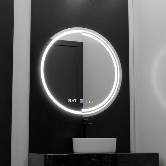 LED Round Mirror, 60cm, MotionGlow Sensor Consuel Marcello, De-fogging System, Clock & Thermometer, Dimable Mirrors Marcello Default Title Alessandro Design