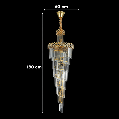 Crystal Chandelier CC800/700X2100GD, 33xE14, Diameter 70cm, Height 210cm, Shiny Gold, Adjustable Height, Elegant Design Crystal Chandeliers Default Title Alessandro Design