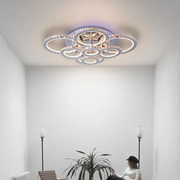 LED chandelier with remote control and crystal LIA RGB 182W, 8 Circles, Cold/Warm/Neutral light, Dimmable, Glossy White Chrome Crystal LED Chandeliers Default Title Alessandro Design