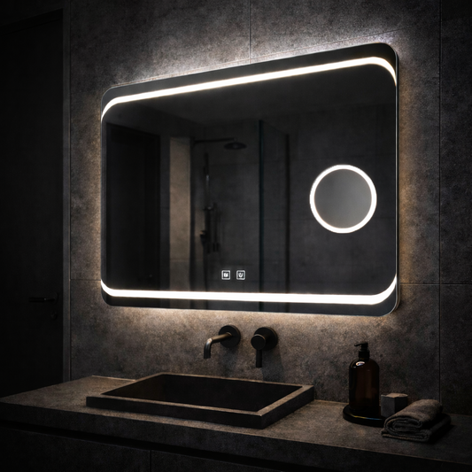 Rectangular LED mirror, 80x60cm, Stella Touch, Demisting System Mirrors Korman E Default Title Alessandro Design