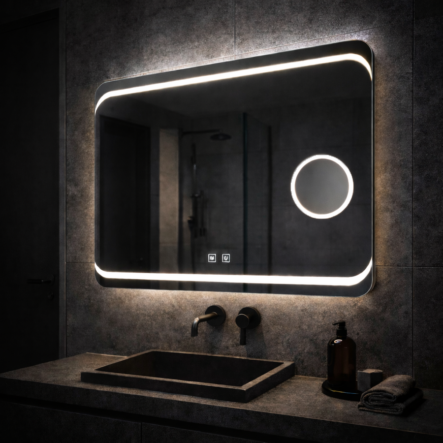 Rectangular LED mirror, 80x60cm, Stella Touch, Demisting System Mirrors Korman E Default Title Alessandro Design