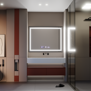 Rectangular LED Mirror, 80x60cm, Verite Majeste Noir Motion Glow Marcello, De-fogging System, Clock & Thermometer, Dimable Mirrors Marcello Default Title Alessandro Design