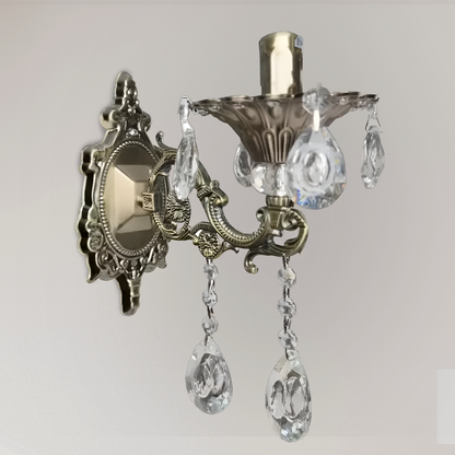 SANSSOUCI Picollo Crystal Wall Lamp, 1xE14, Antique Brass Indoor Wall Lamps Default Title Alessandro Design