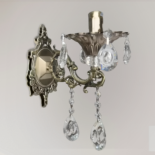 SANSSOUCI Picollo Crystal Wall Lamp, 1xE14, Antique Brass Indoor Wall Lamps Default Title Alessandro Design