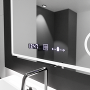 Rectangular LED Mirror, 80x60cm, Riflesso MotionGlow Marcello, De-fogging System, Clock & Thermometer, Cosmetic Magnifier, Dimable Marcello Mirrors Default Title Alessandro Design