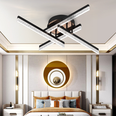 LED Chandelier with Remote Control LT179/4BK, 34W, 4 Elements, Cold/Warm/Neutral Light, Dimmable, Black