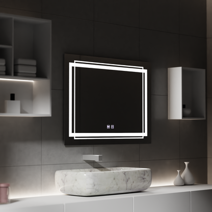 Oglinda LED Rectangulara, 80x60cm, KOVEN Touch, Sistem Dezaburire,Dimabila Oglinzi Korman E Default Title Alessandro Design