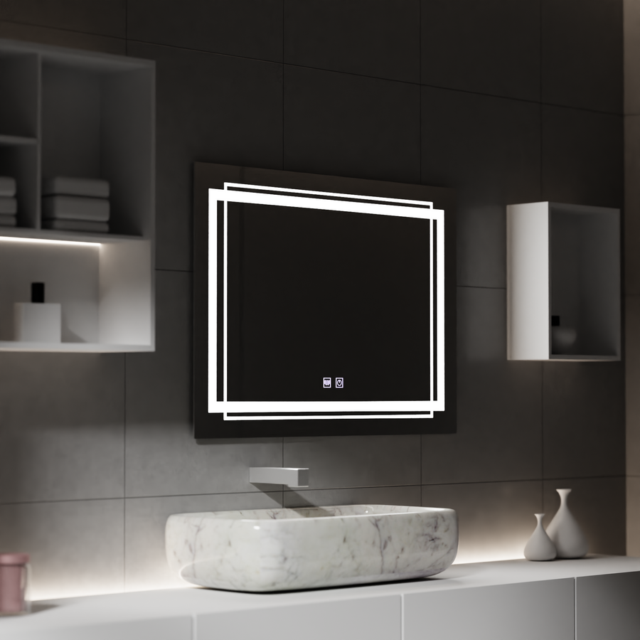 Oglinda LED Rectangulara, 80x60cm, KOVEN Touch, Sistem Dezaburire,Dimabila Oglinzi Korman E Default Title Alessandro Design