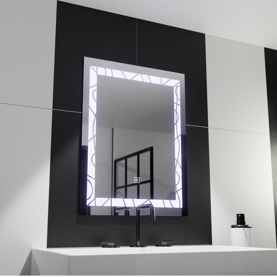Rectangular LED mirror, 60x80cm, Deco Frame Basic Touch Mirrors Korman C Default Title Alessandro Design
